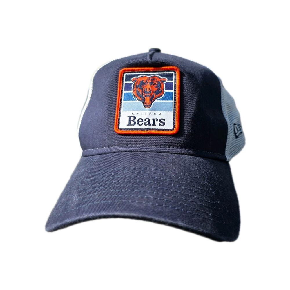 Chicago Bears New Era Gradient Trucker Bear Head 9FORTY Snapback Hat NFL Cap EUC